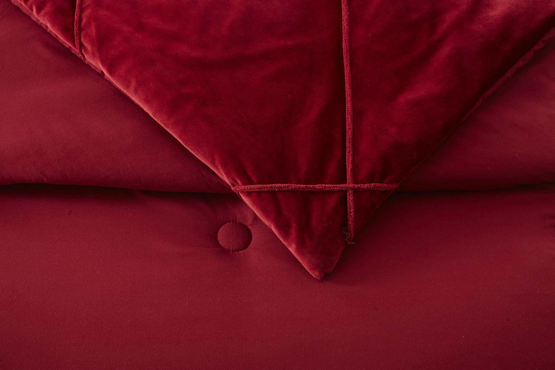 Better Homes & Gardens Embroidered Velvet 3pc Set Full/Queen Red