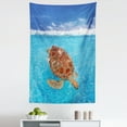 thumbnail image 1 of Turtle Tapestry, Sea Turtle Chelonia Mydas on Water Surface Caribbean Beach Tropics, Fabric Wall Hanging Decor for Bedroom Living Room Dorm, 5 Sizes, Violet Blue Pale Brown, by Ambesonne, 1 of 1