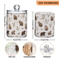 thumbnail image 5 of Yayeee 2 Pack Qtip Holder Bathroom Cotton Swab Canister with Lid Clear Dispenser Set, Light Gray Bears, 5 of 6