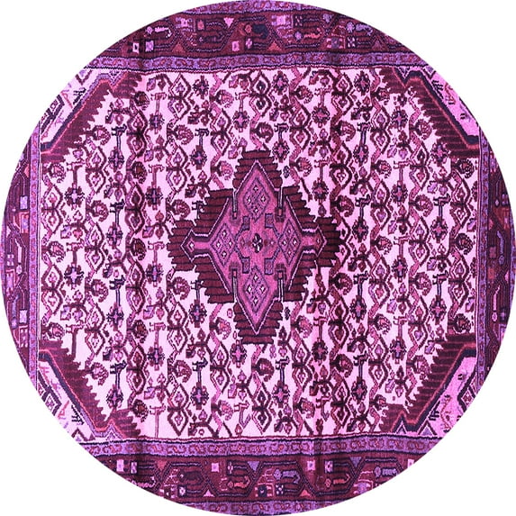 Ahgly Company Indoor Round Persian Purple Traditional Area Rugs, 5' Round