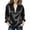 Black, variant on Women Long Sleeve Satin Collared V Neck Blouse Loose Glossy Soft Fabric Casual Business Work Long Sleeve Tunic Top Gray XXXL