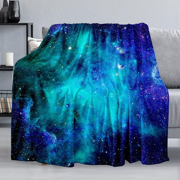 Space Galaxy Blanket Soft Warm Fuzzy Fleece Plush Blanket 60''x50'' Smooth Cozy Flannel Throw Blanket for Bed Couch Office Camping