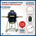 thumbnail image 3 of Lifesmart 15 inch Kamado Ceramic Charcoal Grill with Stainless Steel Cart, 3 of 13