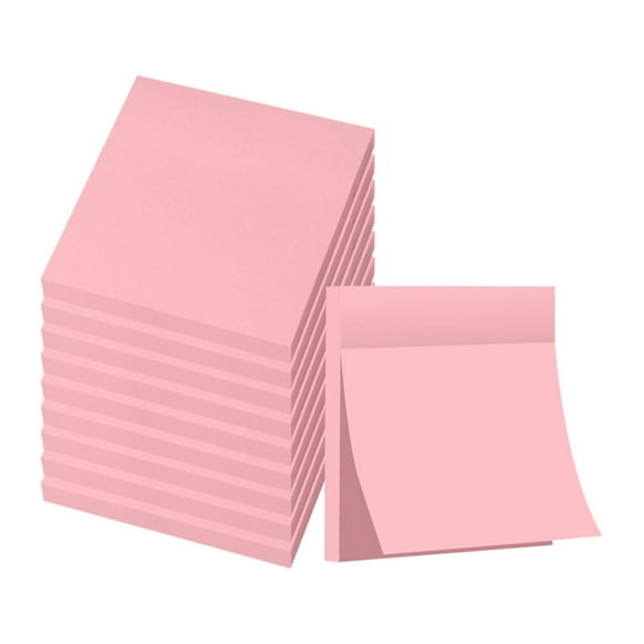 Clearance! Delayuji Home Decor 100 Assorted and Sticky Sheets Tearable Bright Colors Feet Notes 3*3 Super & Stationery One Size Pink
