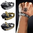 thumbnail image 3 of lanema Retro Dragon Link Chain Bracelet Spring Hook Clasp Wristband Gothic Dragon Curb Chain Bracelet Jewelry Gifts, 3 of 20