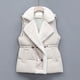 thumbnail image 3 of Chaleco de plumón integrado de piel de algodón para mujer, chaqueta acolchada con botón y cuello levantado, chaleco con cordón, Invierno, 3 of 5