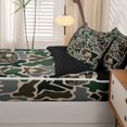 thumbnail image 4 of catabedysis Vintage Camouflage Camper Zipper Twin Comforter Sets with Fitted Sheet and 2 Pillowcases,Wild Animal Deer Bear Zipper Bedding Set For Boys,Green Grey,Black Reversible,4 Pieces, 4 of 7