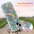 thumbnail image 3 of Case for iPhone 13, Colorful Retro Oil Painting Flower Leaves Moon Cloud Pattern Laser Cute Curly Wave Edge Exquisite Phone Cover Stylish Durable TPU Protective Case for Girls Women - Purple#3, 3 of 18