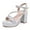 Silver, variant on Women's Heels for Women Open Toe Ankle Strap High Block Chunky Platform Heel Sandals Party Wedding Dress Pumps Shoes Gold Size 5.5