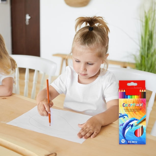 Lápices de colores de plástico, juego de lápices de dibujo específicos para estudiantes, lápices de colores a base de aceite, materiales de arte para niños