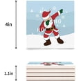 thumbnail image 3 of KXMDXA Christmas Santa Doing Dabbing Set of 8 Coaster for Drinks, Absorbent Ceramic Stone Coasters Cup Mat with Cork Base for Home Kitchen Room Coffee Table Bar Decor, 3 of 4