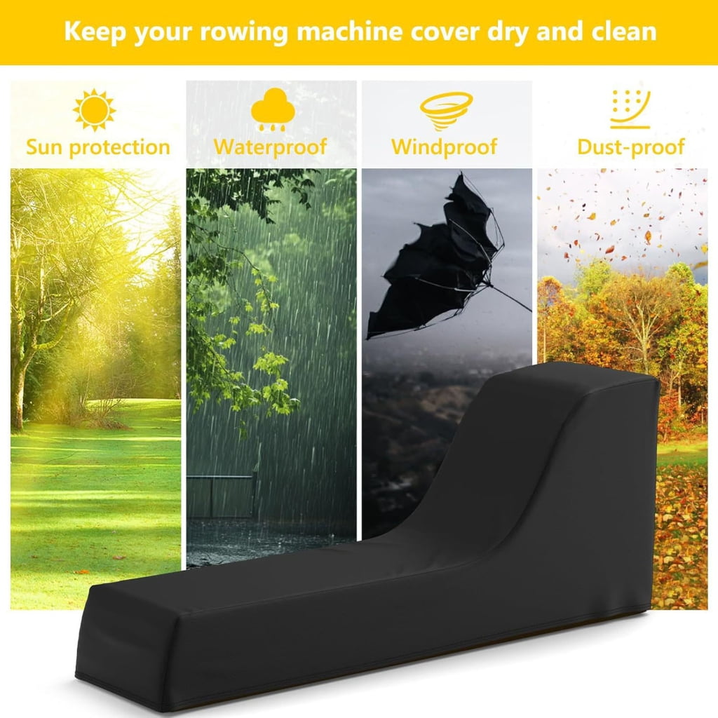 CEORPER Outdoor Rowing Machine Cover Waterproof Dustproof Protective Case Fitness Equipment Protective Cover Easy to Use