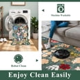 thumbnail image 4 of YOUFORTONG 3x8 Washable Hallway Runner Rug, Vintage Floral Scalloped Non Slip Carpet, Soft Low Pile Stain Resistant Thin Rug for Kitchen Entryway Laundry Bedroom Bathroom,Green, 4 of 7