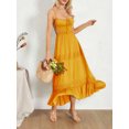 thumbnail image 5 of Yunliwuli Women Sleeveless Beach Dress Ruffled Hem Summer Backless Party A-Line Dress for Cocktail Beach Streetwear, 5 of 9