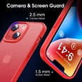 thumbnail image 4 of Southwit Kooshock for iPhone 14 Case & iPhone 13 Case, [10 FT Military Drop Protection] [Built-in Airbags], Slim Translucent Protective Cover 6.1 inch 2022, Red, 4 of 5