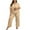 Khaki, variant on gbyLJF Women Plus Size 2 Piece Outfits V-neck Short Sleeve Shirts Drawstring Long Pants Solid Color Tracksuits XL-5XL