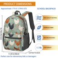 thumbnail image 3 of Hen and Floral Teal Pattern 17" School Backpacks for Teens,Waterproof Oxford Fabric,S-Shape Padded Straps for School,Travel,Hiking,Camping, 3 of 6