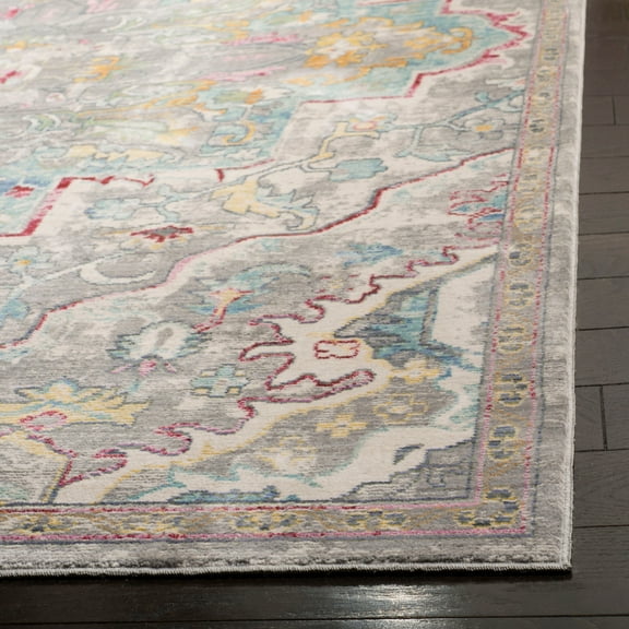 Safavieh  Mystique Danira Oriental Polyester Rug Grey/Light Blue 8' x 10' 8' x 10' Indoor Living Room, Bedroom, Dining Room Rectangle