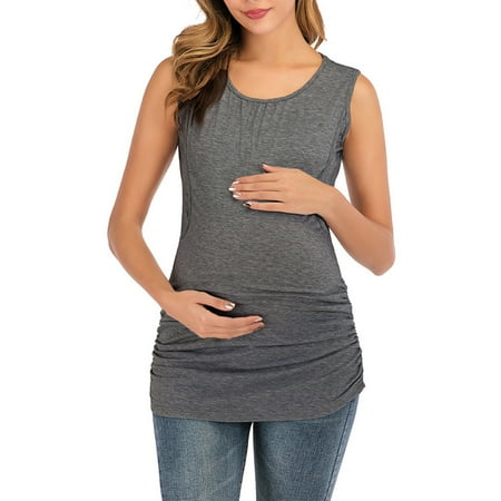 

wo-fusoul Summer Savings Clearance 2023! Maternity Shirts Maternity And Nursing Tank Tops Women S Breastfeeding Tee Double Layer Stripe Sleeveless Pregnant Vest Pullover Blouse T-Shirts