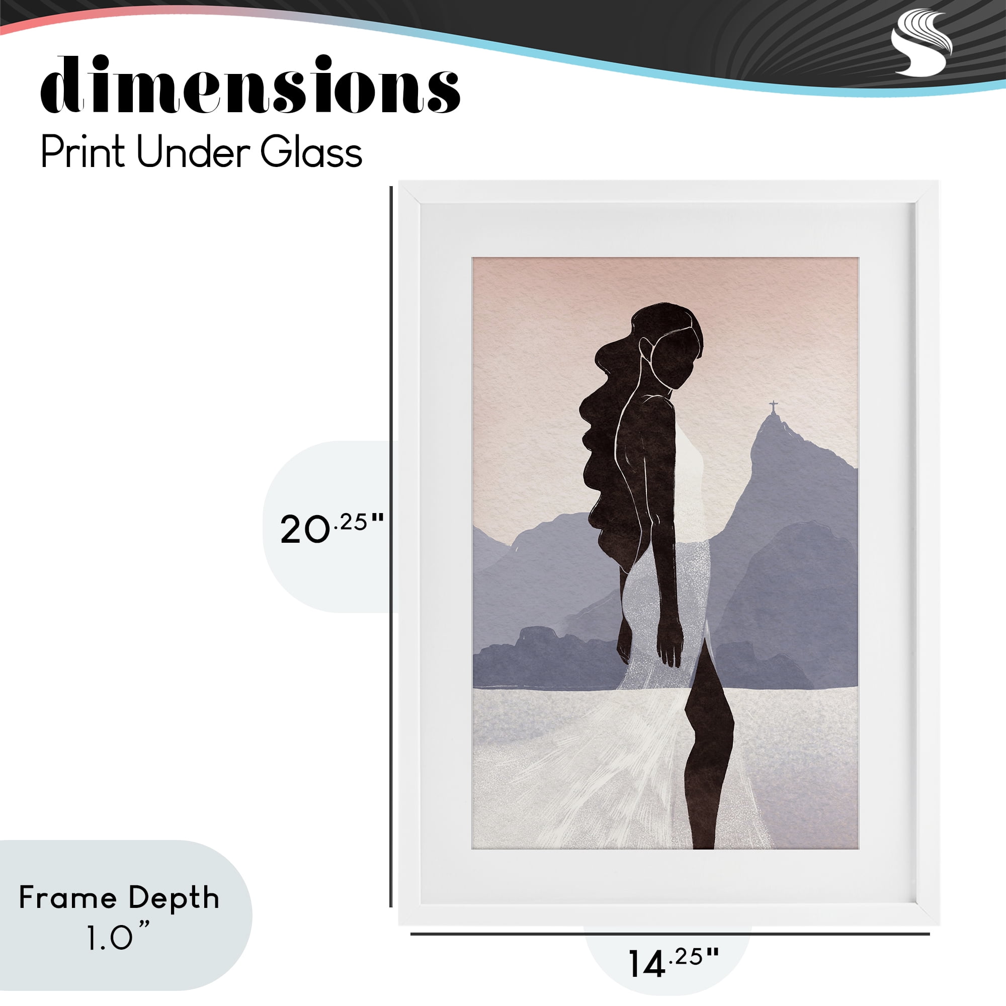 Stupell Industries Garota Silhouette Portrait White Framed Print Under Glass, design by Yuyu Pont