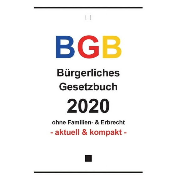BGB: Bürgerliches Gesetzbuch 2020, (Paperback)