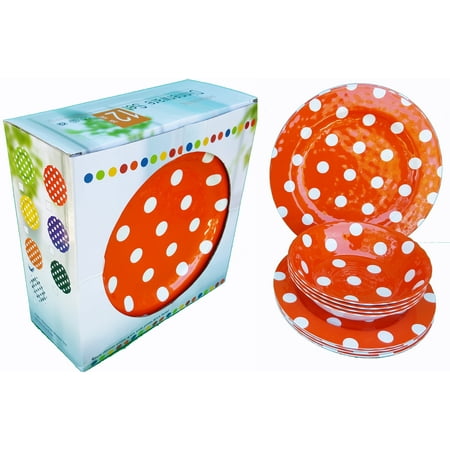 Polka Dot Melamine Plates ITALIA 12pcs 11