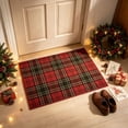 thumbnail image 5 of Pincandy Christmas Tartan Plaid Doormat 15.74 x 23.62 Inch Antiskid Entry Rug with Red & Green Classic Check Pattern for Indoor Outdoor Front Door, Porch & Hallway Holiday Decor, 5 of 6