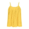 thumbnail image 5 of TEAJOPSUU Girls Spaghetti Strap Tank Tops Loose Fit Crew Neck Adjustable Suspender Camisole Basic Sleeveless Layering Shirts Yellow, 5 of 8