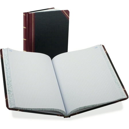 Boorum & Pease Quadrille Accounting Book, Black, 300 Pages, 8 1/8 x 10 3/8