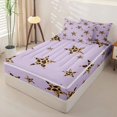 thumbnail image 2 of Erosebridal Cute Cheetah Pattern Stars Zipper Twin Comforter Sets with Fitted Sheet and 2 Pillowcases,Classic Leopard Print Zipper Bedding Set For Girls,Light Gray Reversible,4 Pieces, 2 of 7