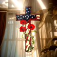 thumbnail image 4 of Patriotic American Flag Cross Suncatcher Acrylic Window Hanging Memorial Day Christian Decor Freedom Gift for Veterans and Families, 4 of 4