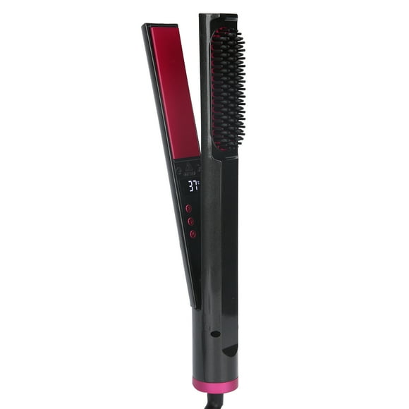 Peahefy 12 Gears Electric Straightener Brush Hair Beard Comb Curling Iron Hot Hair Flat