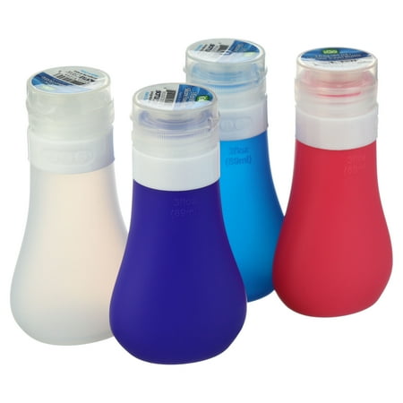 iGO Silicone Travel Bottle, 3 oz, 4 Pieces, Multi