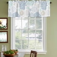 thumbnail image 4 of Blue Aqua Grey Coastal Valances for Windows, Decorative Rod Pocket Window Valance Curtains, Summer Beach Coral Shell Starfish Short Curtain Drapes for Kitchen/Living Room, 2 Panels, 42" W x 12" L, 4 of 8
