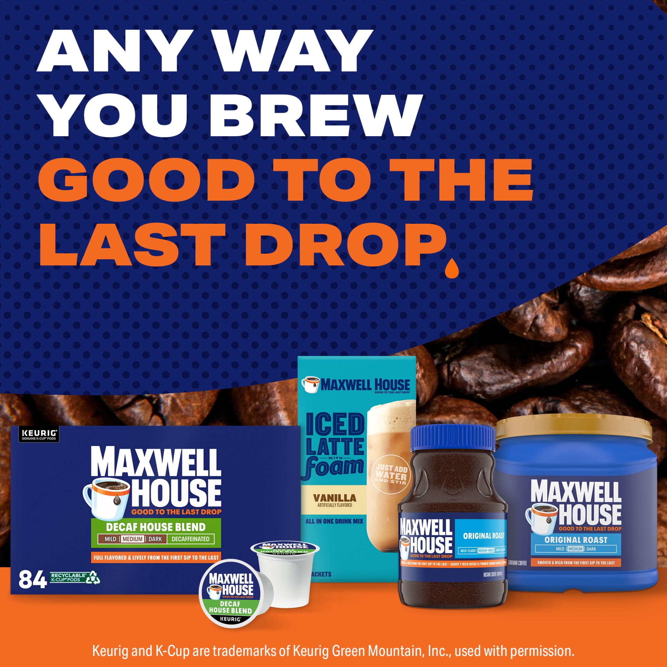 Maxwell House Decaf House Blend Medium Roast K-Cup® Coffee Pods, 84 ct Box