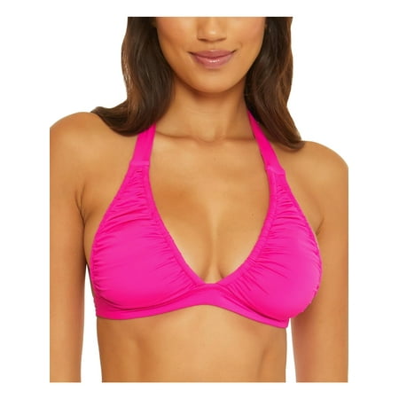 Becca by Rebecca Virtue Womens Solid Halter Bikini Swim top