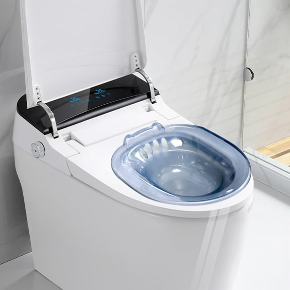 Elderly Sitz Bath Women Bidet Hip Bath with Drain Holes Versatile PP Materials over The Toilet Accessories Portable for Standard Toilets Blue