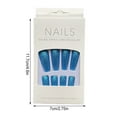 thumbnail image 3 of serony 1 Set French Tip Press on Nails Solid Color Extra Long Artificial Detachable Full Cover Salon DIY Manicure Kit for Girls H33-blue, 3 of 6