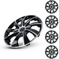 thumbnail image 5 of 15" Set of 4 Silver&Black Wheel Covers Snap on Hub Caps Fit R15 Tire + Steel Rim, 5 of 11
