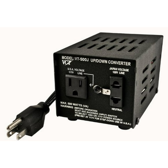 VCT VT-500J - Transformateur de Tension Japonais Convertit le Japon de 100 Volts en 110V Ou Vice Versa - 500 Watts
