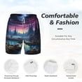 thumbnail image 3 of Balery Fantasy Landscape Starry Night Mens Swim Trunks Swim Shorts for Men Quick Dry Inseam Beach Shorts with Compression Liner Pocket-XX-Large, 3 of 9