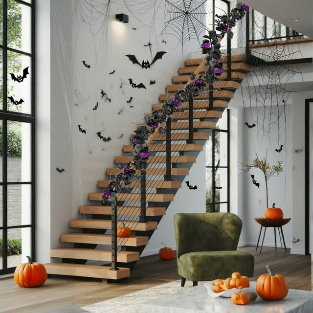 Home Simulation Rattan Decoration Green Plant Halloween Rattan Festival Simulation Maple Leaf Home Essentials