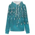 thumbnail image 5 of CLOISE Hoodie for Women Pullover Long Raglan Sleeve Sweatshirts Floral Tops Fleece Loose Trendy Fall Outfits Outdoor Navy XL, 5 of 5