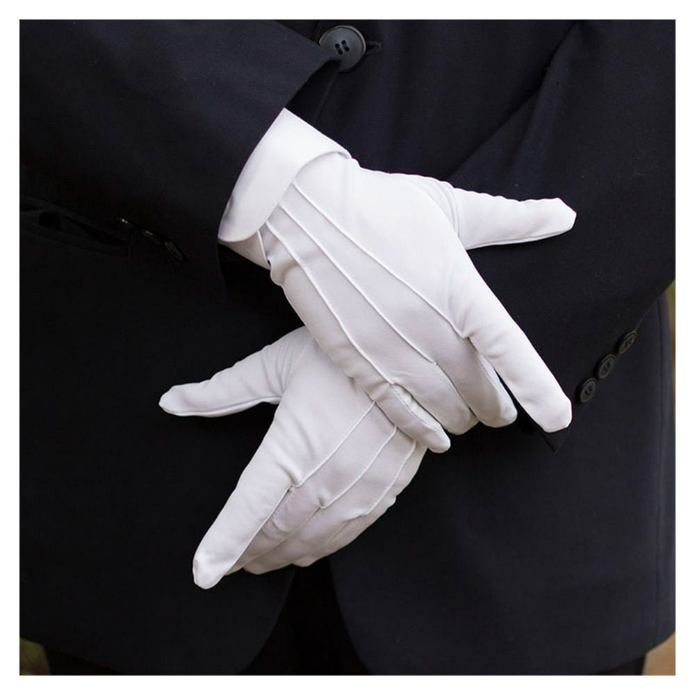 SUNSIOM SUNSIOM 1 Pair White Formal Gloves For Men White Tuxedo