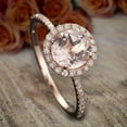 thumbnail image 3 of Antique 1.25 carat Real Morganite and Moissanite Halo Engagement Ring Sterling Silver with 18k Gold Plating, 3 of 4