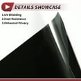 thumbnail image 4 of Unique Bargains Nano Ceramic Car Window Tint Film VLT 14% IRR 61% UVR 95% 4.92 ft x 20.08 inch Privacy Film 2mil PET 1 Pc Chrome Black 0.14 VLT, 4 of 8