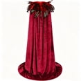 thumbnail image 4 of Halloween Costumes for Men, Men's Halloween Feather Shawl, Dark Forest Cloak Costume with Dramatic Cape, Vintage Role Play Outerwear for Halloween Parties, Stage Performances Dress Up, 4 of 5