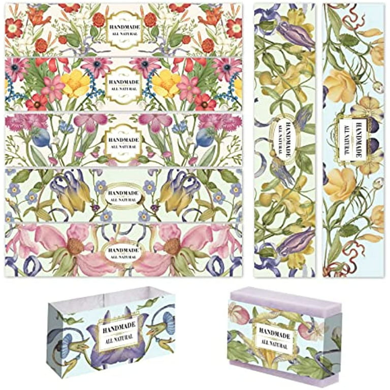 Pack of 90 Handmade Packaging Label Tape, 9 Styles Lavender