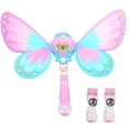thumbnail image 1 of Pink Childrens Butterfly Bubble Machine With Flashing Lights Music 100 Ml For Events 118 Inch Size Abs Plastic Entertainment, 1 of 6