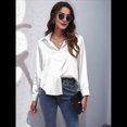 thumbnail image 4 of Blusas de Satén con Cuello en V y Larga para Mujer, Blusas de Seda de Verano, Moda 2025 L, 4 of 9